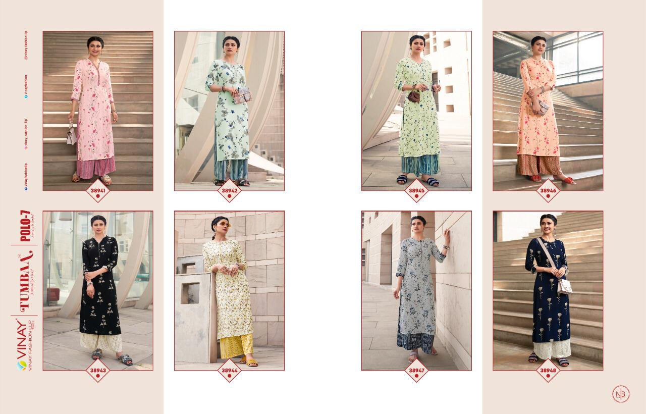 Vinay Tumbaa Polo 7 Latest Fancy Designer Exclusive Fancy Kurti With Bottom Collection